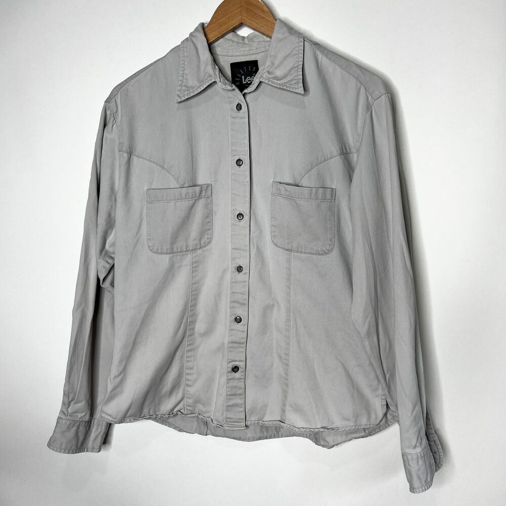LEE Riveted Vintage Button Up Gray Long sleeve Western Women's Size M